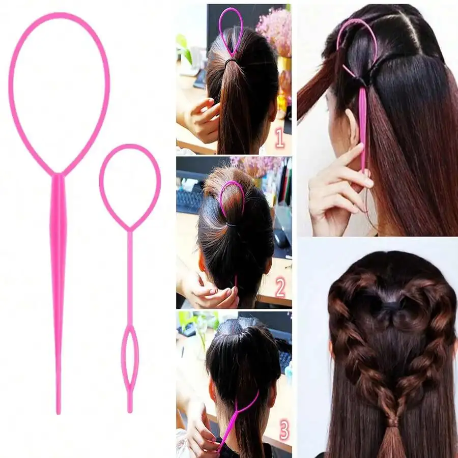Brush Bristle Set - 8Pcs Pink Hair Styling Set With