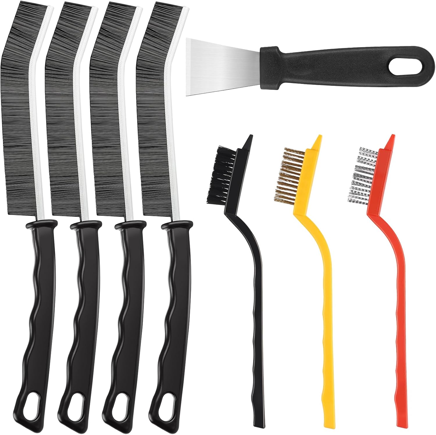 Brush Bristle Set - 8-Piece Crevice Cleaning Brush Set for