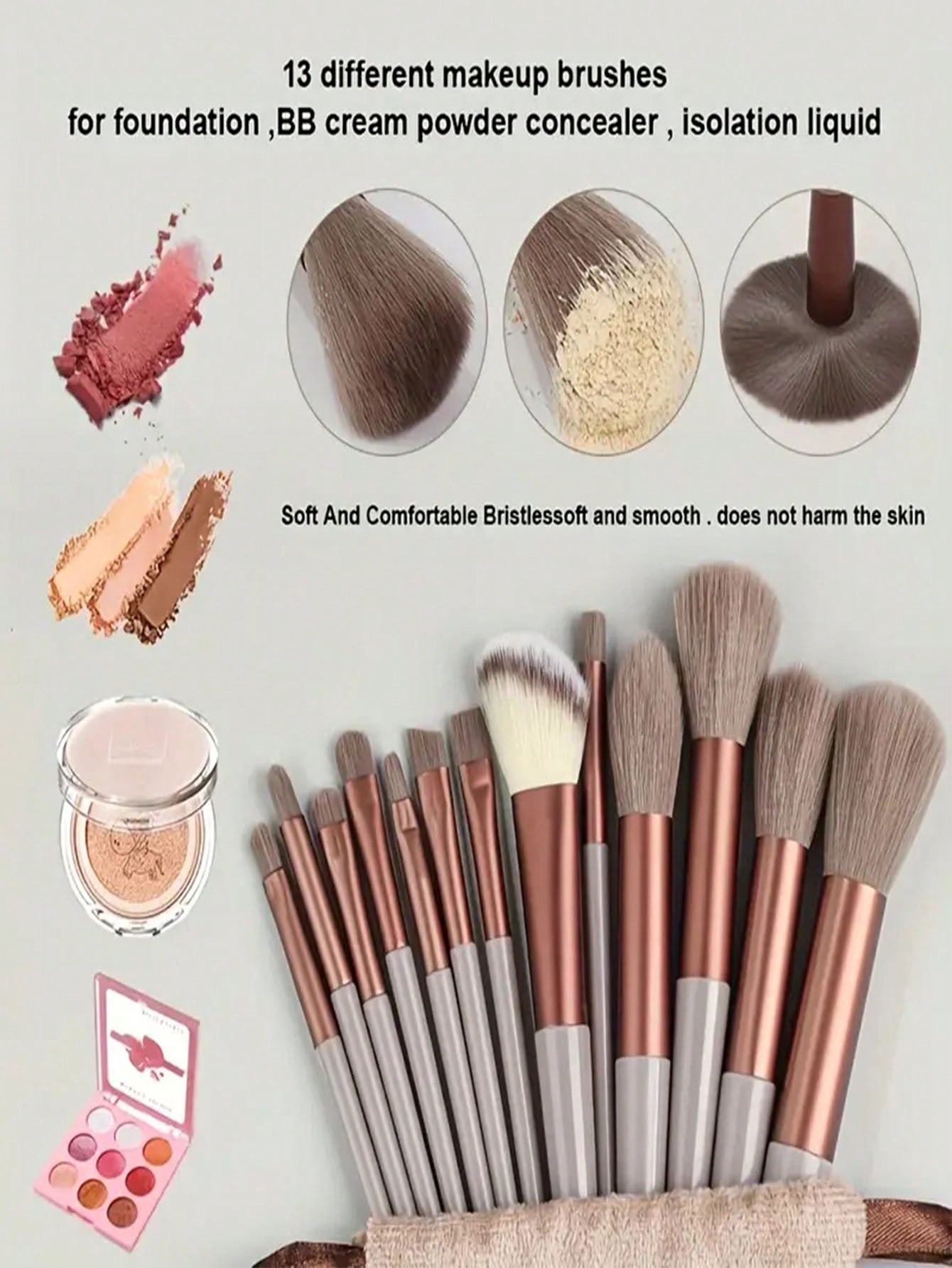 13pcs Professional Makeup Brus - مراجعة Brush Bristle Set وسعره