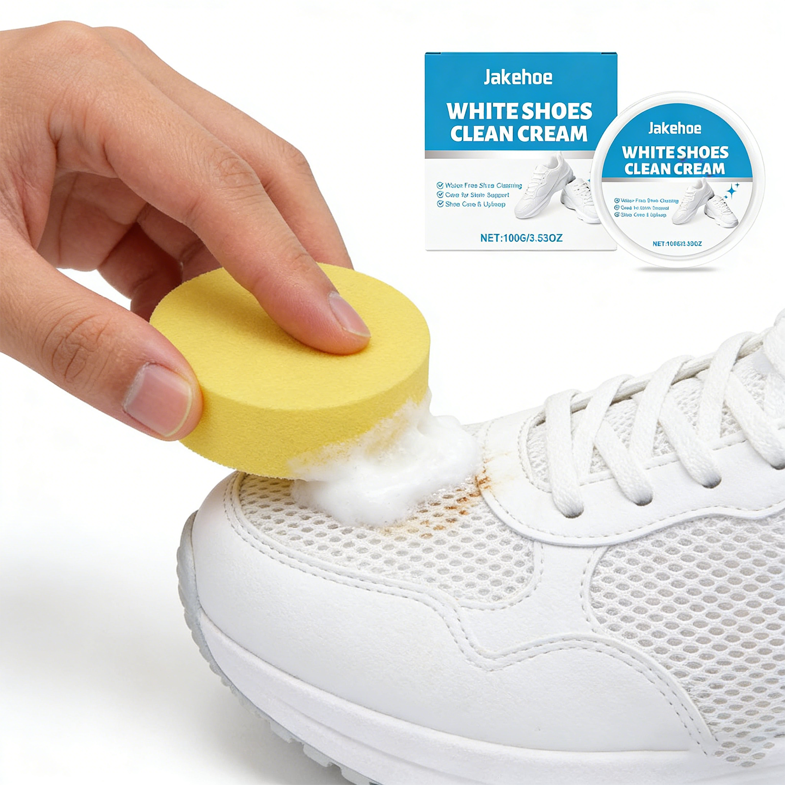 White Shoe Cleaner Cream Sneak - مراجعة Sneaker Cleaning Kit وسعره