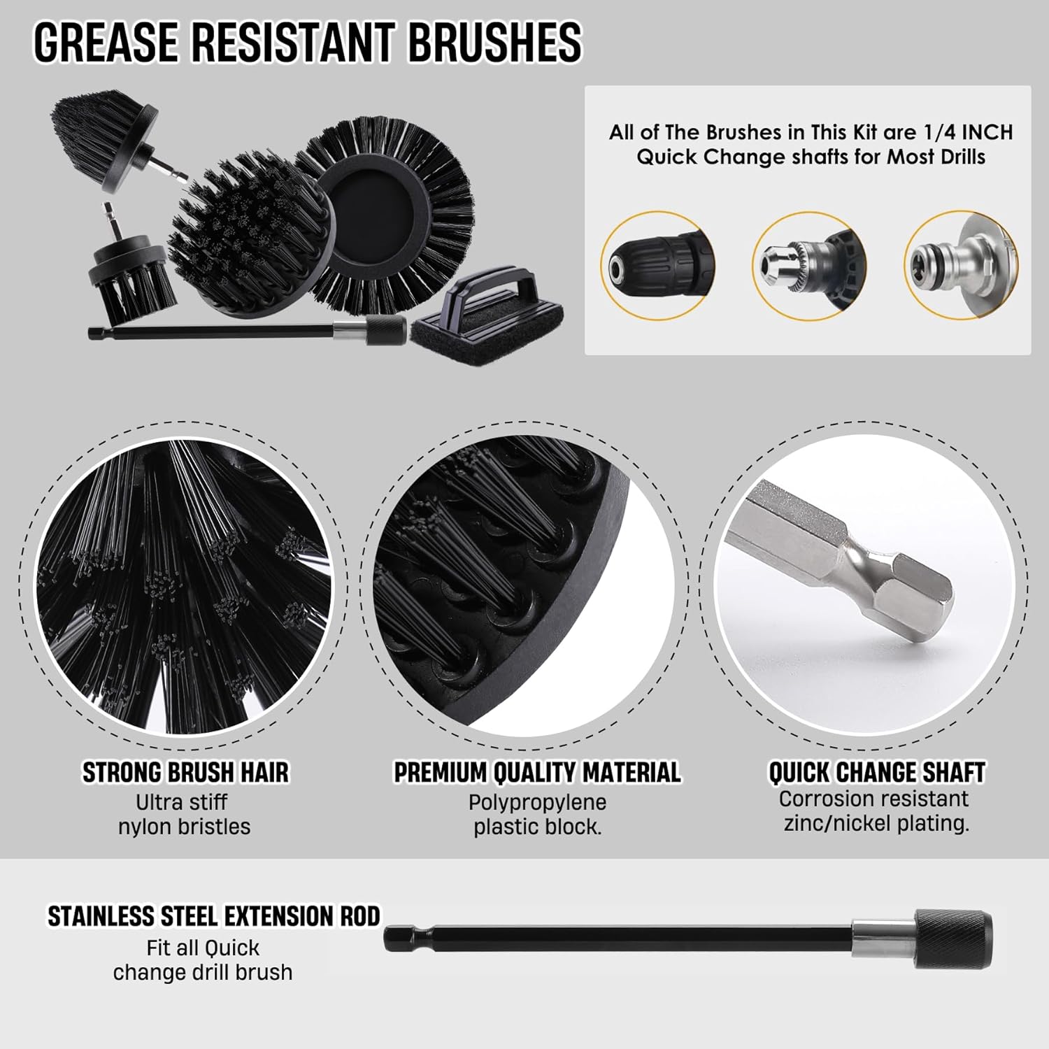 Drill Powered BBQ Grill Cleani - مراجعة Brush Bristle Set وسعره