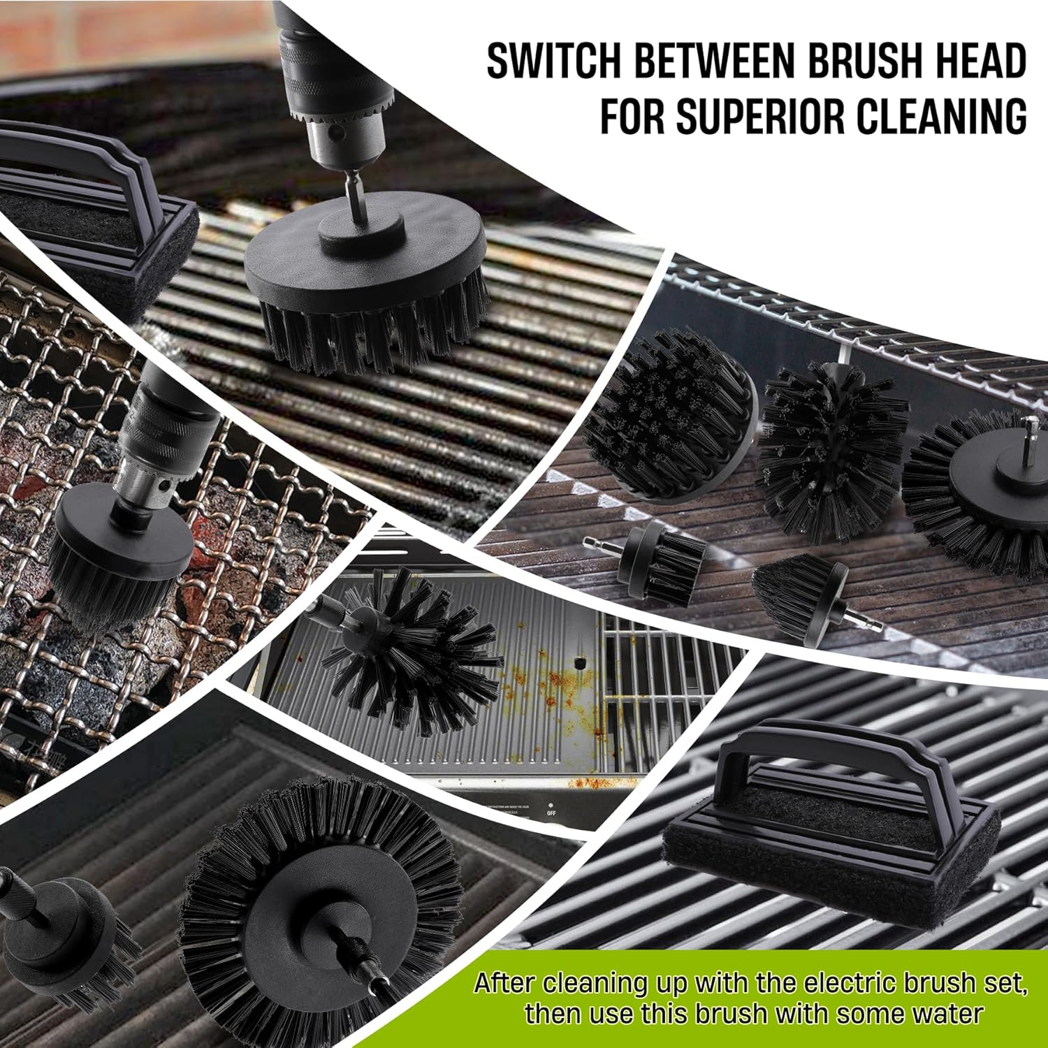 Drill Powered BBQ Grill Cleani - مراجعة Brush Bristle Set وسعره