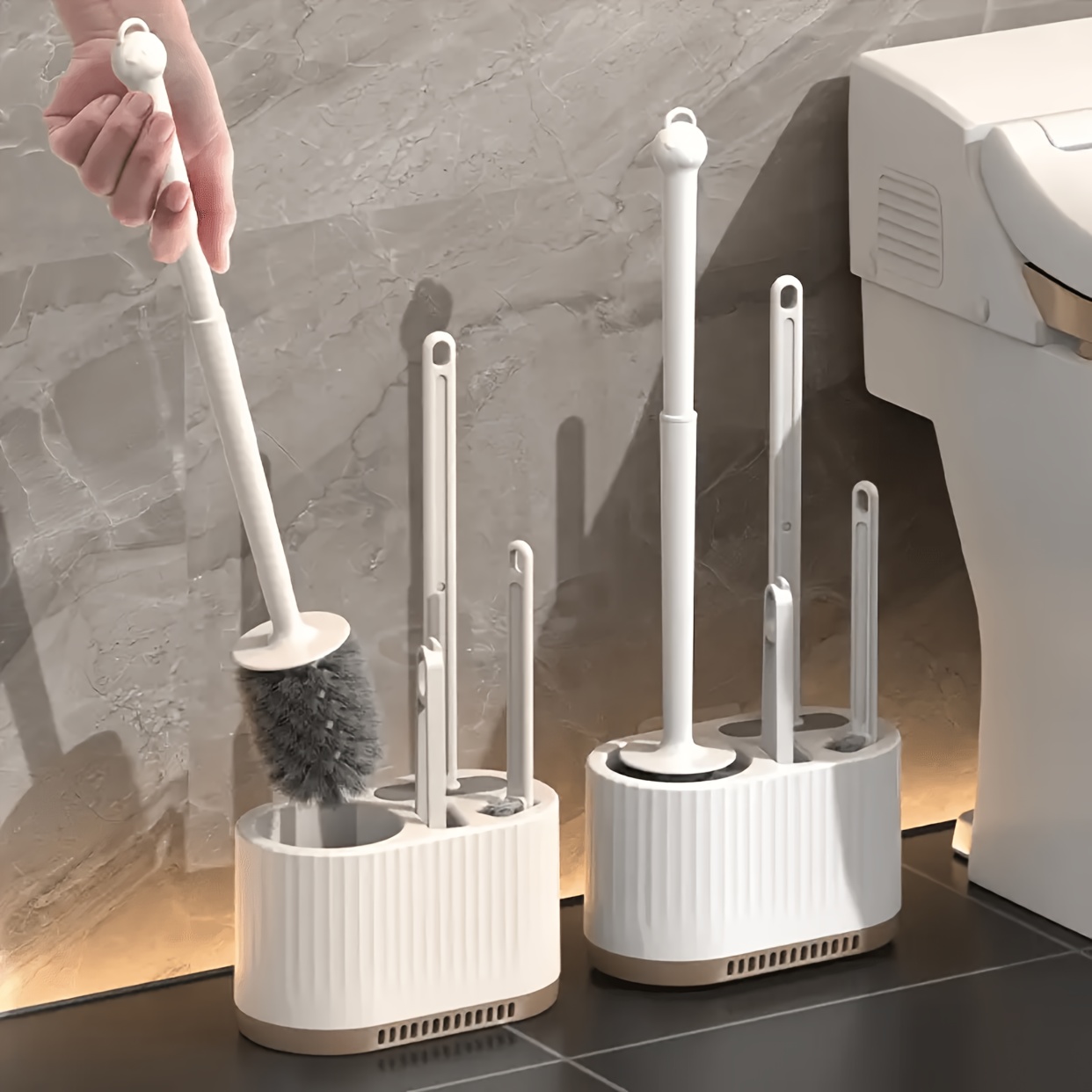 Set of 2 Toilet Brushes with H - مراجعة Brush Bristle Set وسعره