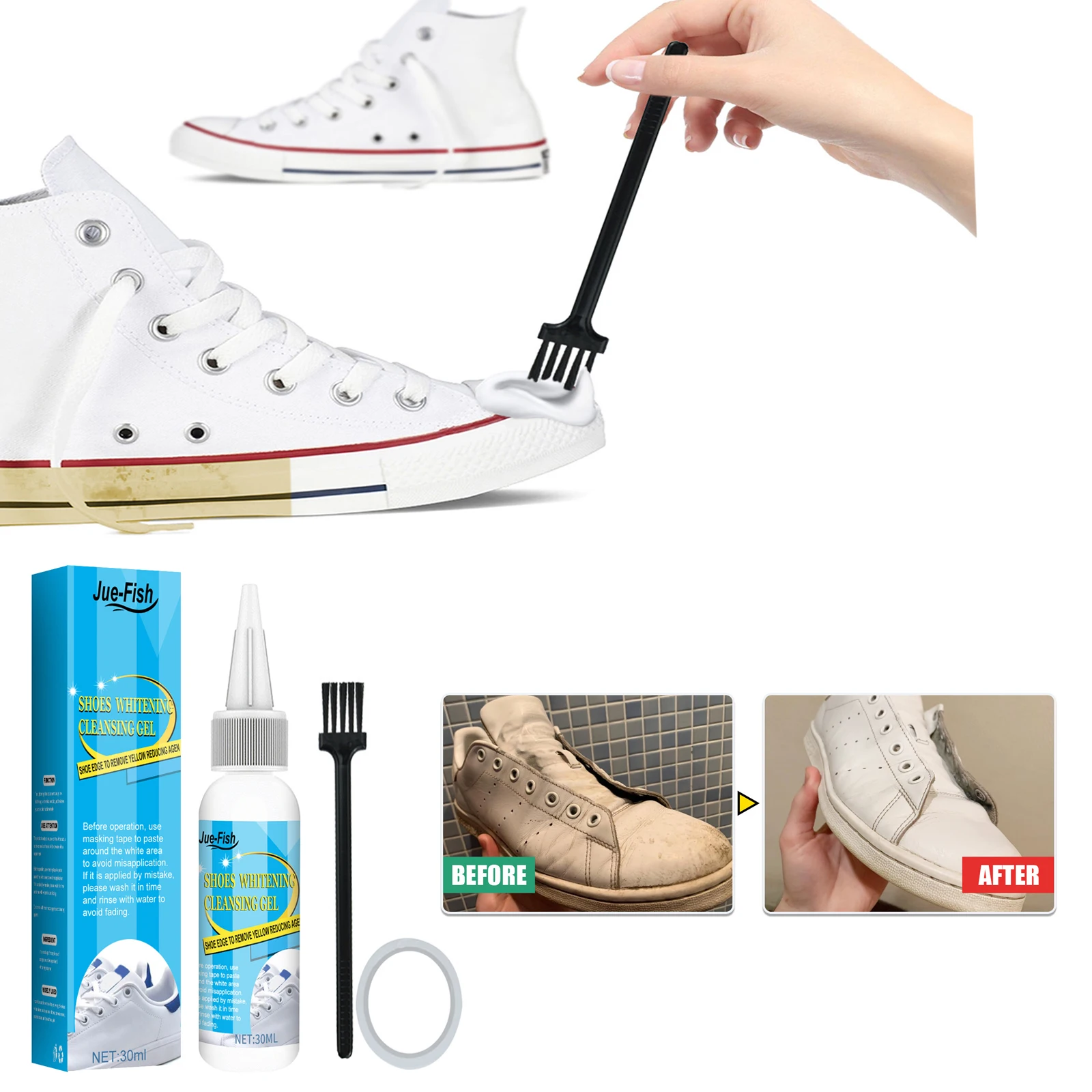 White Shoes Cleaning Gel Stain - مراجعة Sneaker Cleaning Kit وسعره
