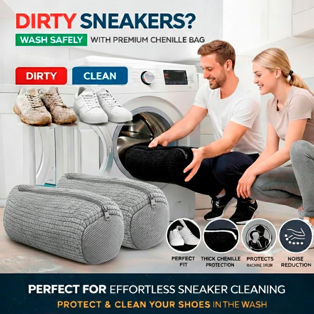 2PCS Shoe Washing Machine Bag  - مراجعة Sneaker Cleaner وسعره