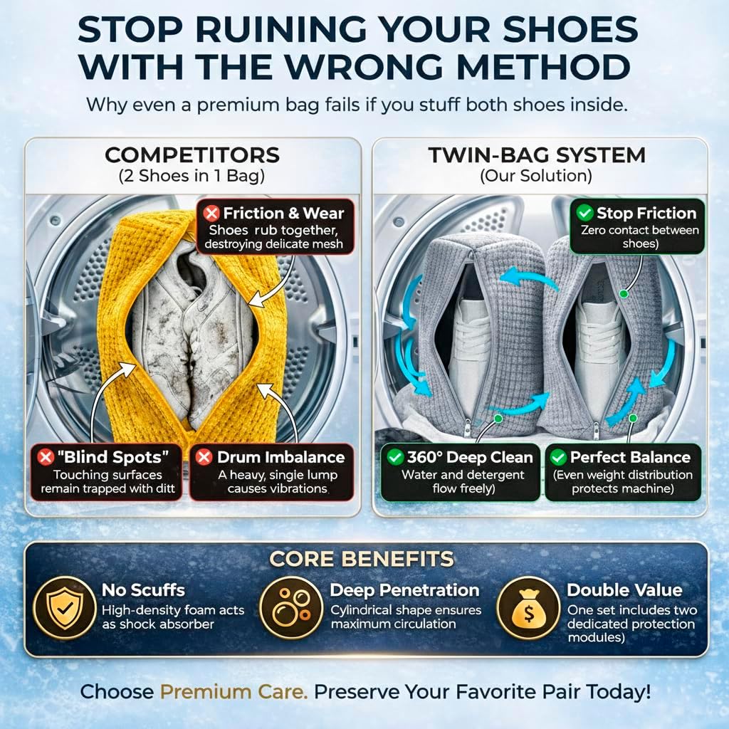 2PCS Shoe Washing Machine Bag  - مراجعة Sneaker Cleaner وسعره