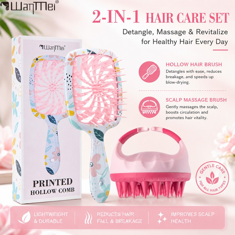 2Pcs Detangling Vented Hair Br - مراجعة Brush Bristle Set وسعره